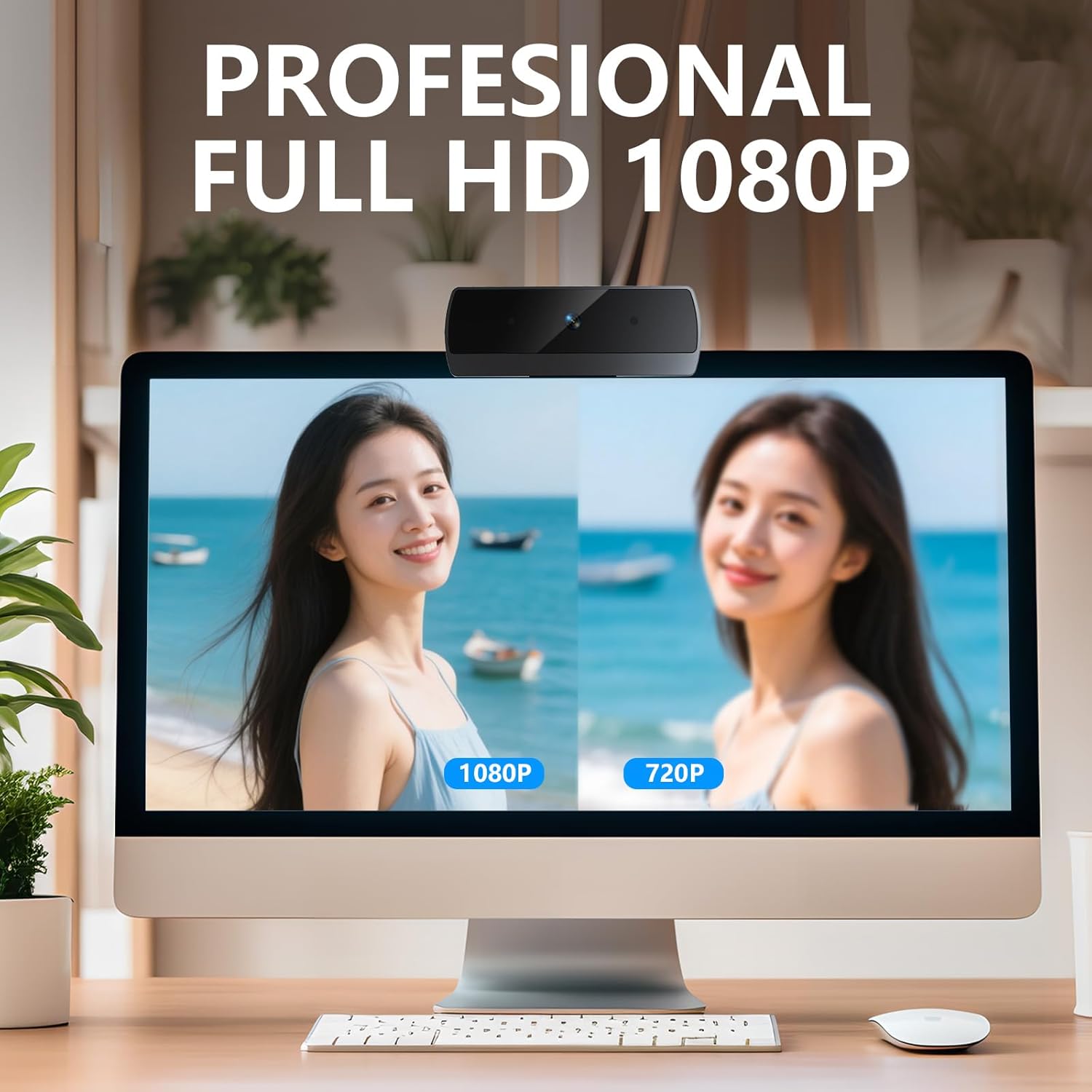 1080p Webcam for PC Laptop Desktop Computer, USB Webcam with Microphone, Streaming Camera, Plug & Play, for Meeting/Online Video Calls - Image 2