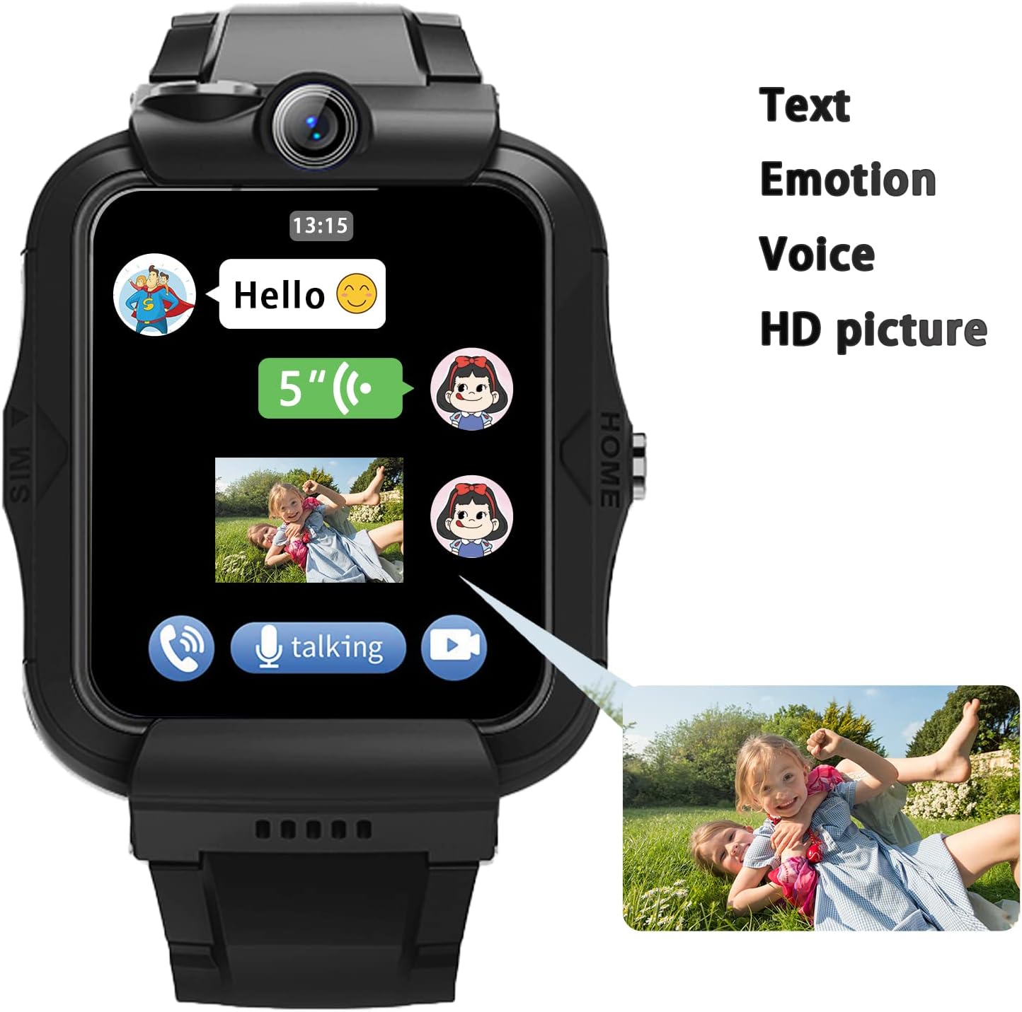 Kids Smart Watch, 4G GPS Tracker Child Phone Smartwatch with WiFi, SMS, Call, Voice Video Chat, Bluetooth, Alarm, Pedometer, Wrist Watch Suitable for 4-16 Boys Girls Birthday Gifts. - Image 3