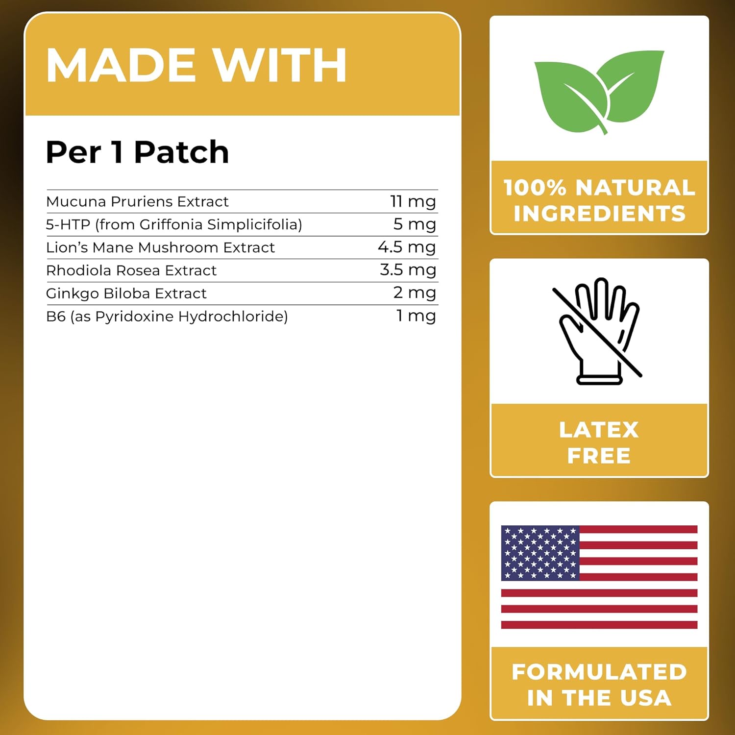 MONIER Dopamine Patches | Mood & Positivity | with Lion’s Mane, Rhodiola Rosea, Ginkgo Biloba, 5-HTP | Dopamine & Serotonin Balance for Women and Men | 60 Days Supply - Image 5