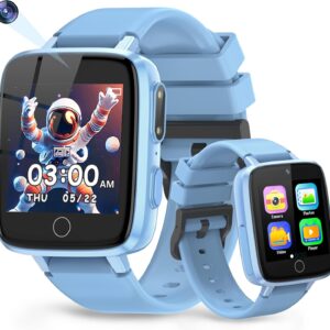 Smart Watch for Kids, 1.54″ HD Touchscreen Watches with 26 Games, Camera, Video Recorder, Music, Pedometer, Alarm Clock Calendaring, Flashlight, IP67 Waterproof Birthday Toys for 3-12 Years Old Kids