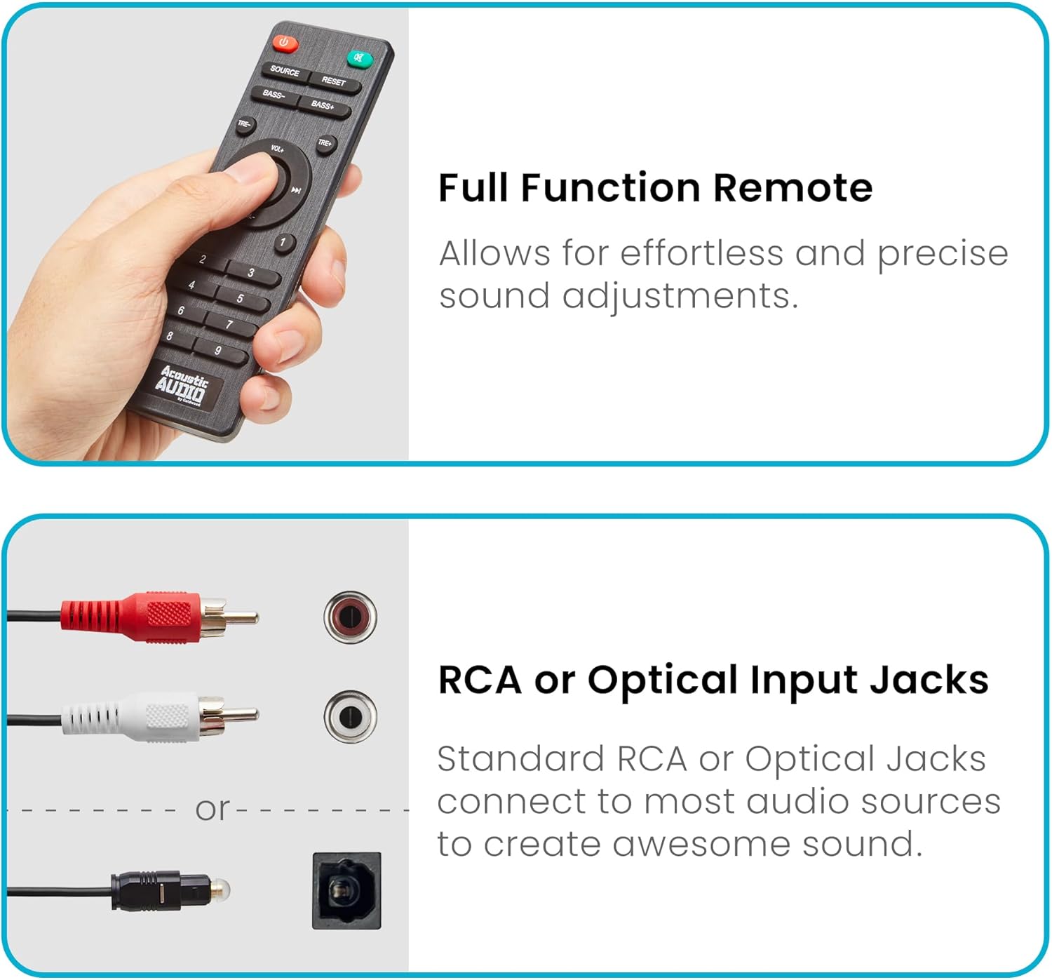 Acoustic Audio by Goldwood Bluetooth 2.1 Speaker System 2.1-Channel Home Theater Speaker System, with Optical/Aux/USB/SD Inputs Black (AA2172) - Image 5