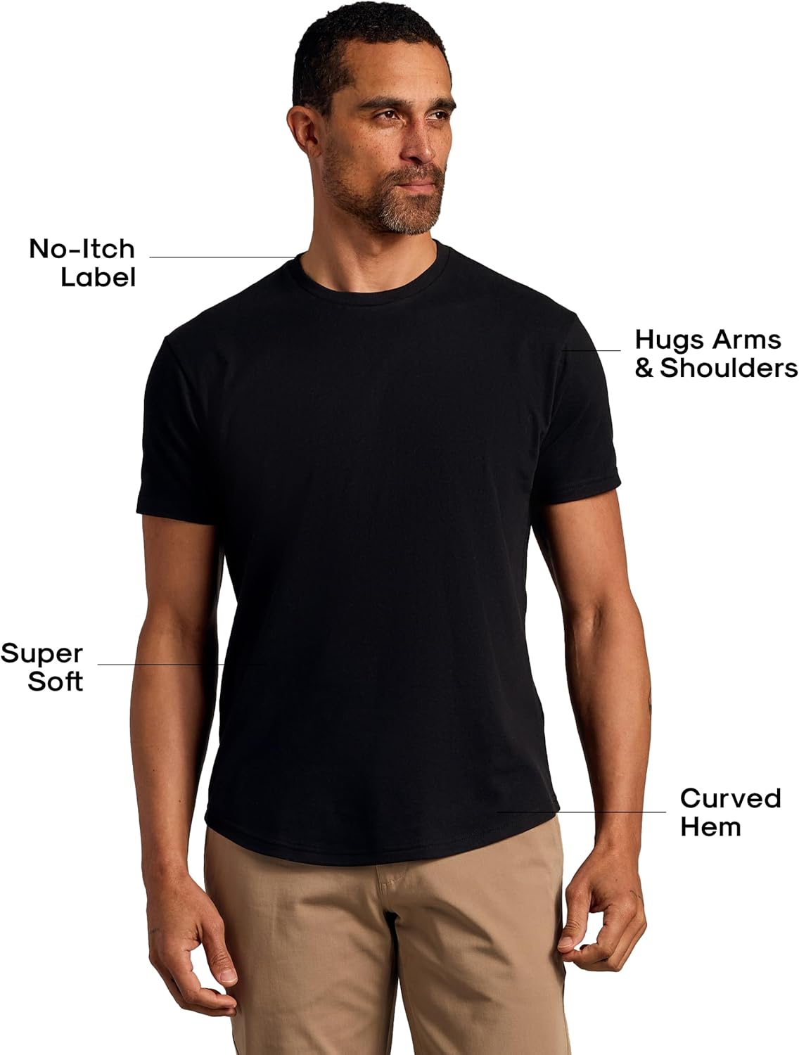 True Classic Mens T-Shirts – Curved Hem Tee Mens, Hipster Shirts for Men, Long Tail T Shirts for Man, Drop Cut Lounge/Sleep - Image 2