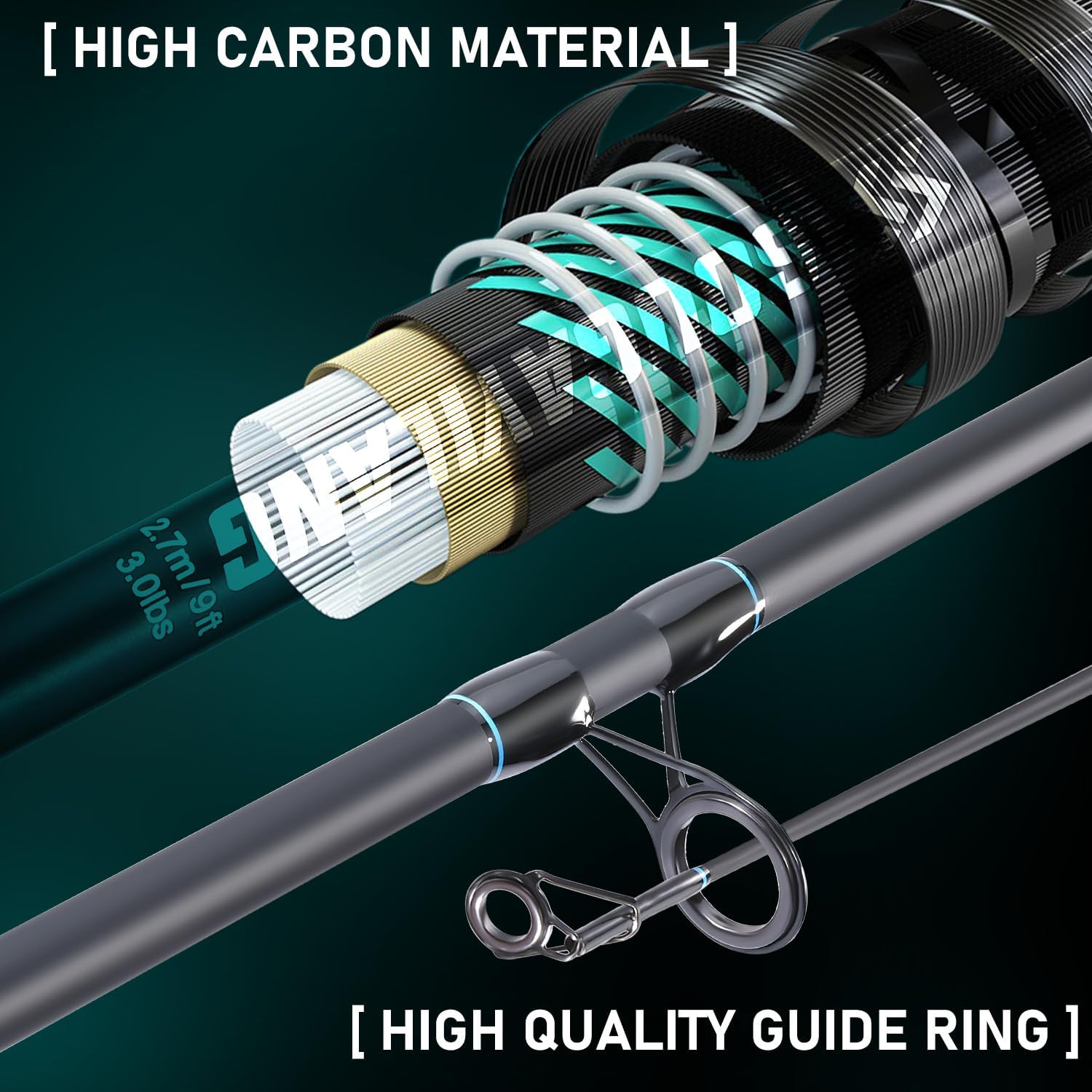 Sougayilang Surf Fishing Rod Combo Medium/Heavy 3 Piece Baitfeeder Spinning Combo with 4000 Size Reel for Travel - Image 6