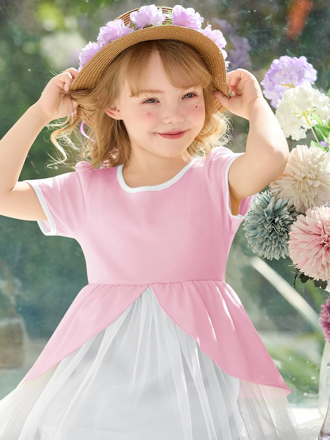 Haloumoning Toddler Baby Girl Tutu Dress Little Kids Cute Short Sleeve Ruffle Party Dresses 9M-8Y - Image 4