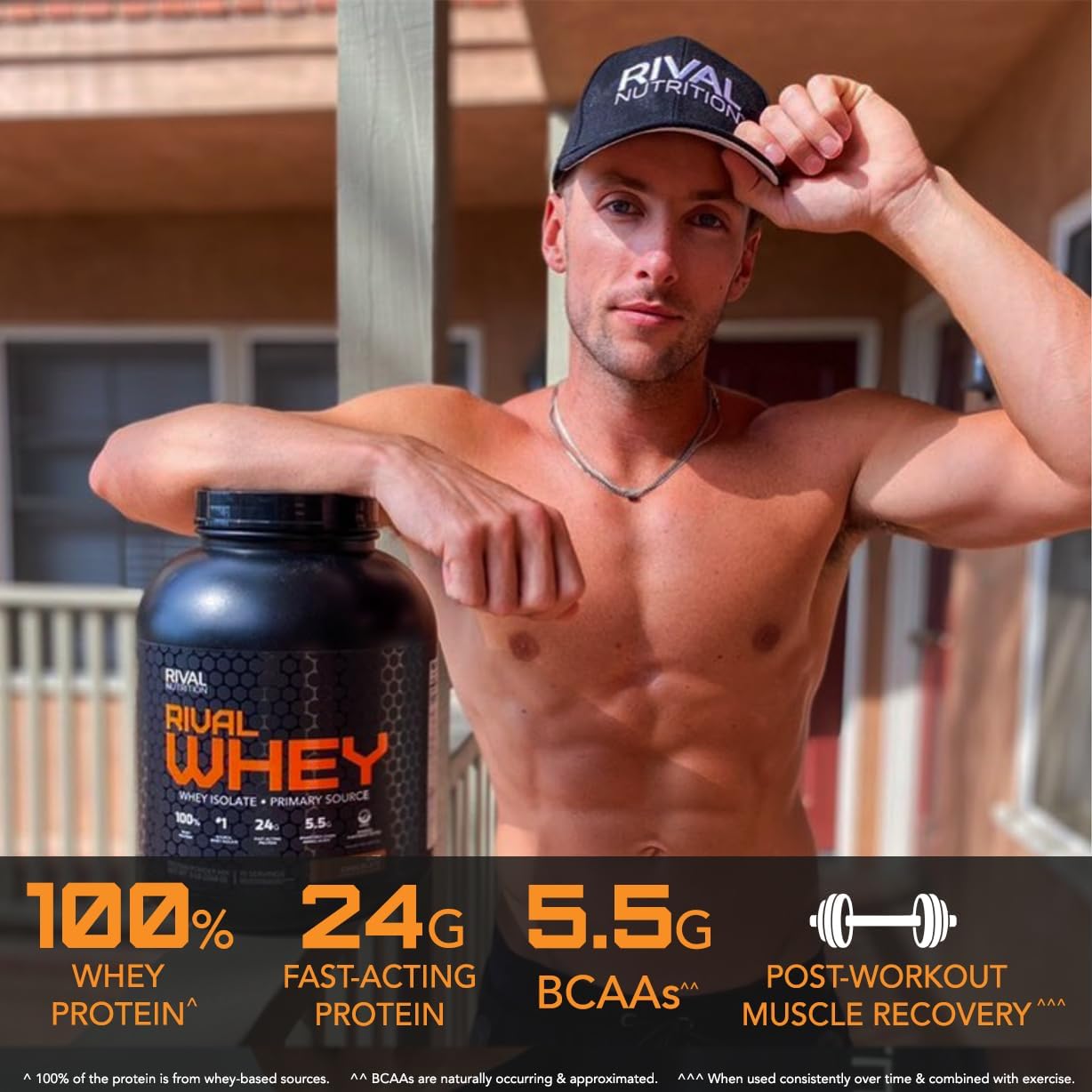 RIVAL NUTRITION Rival Whey – 5LB Rich Chocolate – Whey Isolate Primary Source Protein Powder | 24g Protein for Muscle Gain - 70 Servings - Image 3