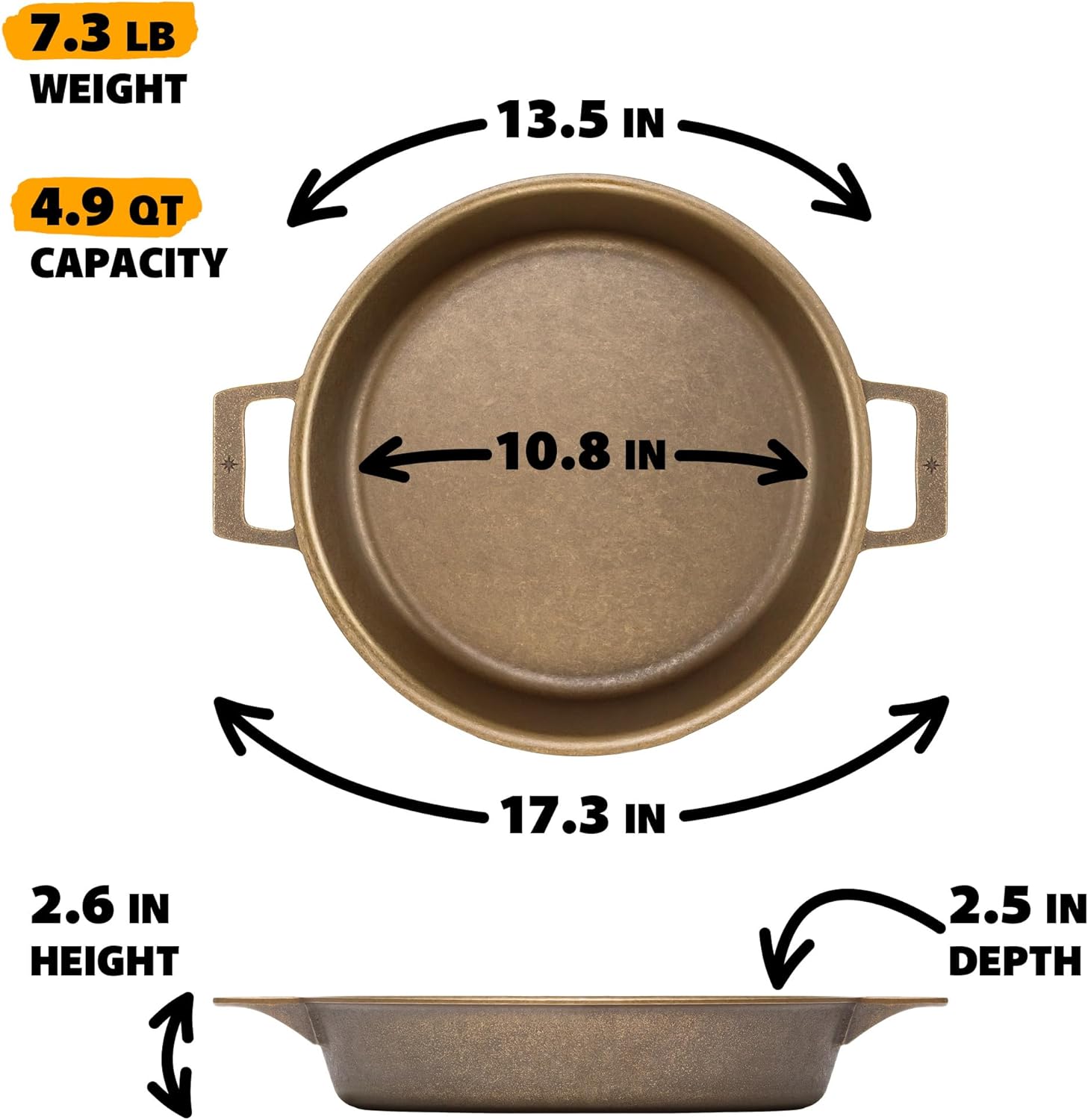 Stargazer 13.5-Inch Cast Iron Skillet | Made in USA, Seasoned, Premium Frying Pan for Grilling, Searing, Baking & More – Durable Cast Iron with Smooth Cooking Surface - Image 5