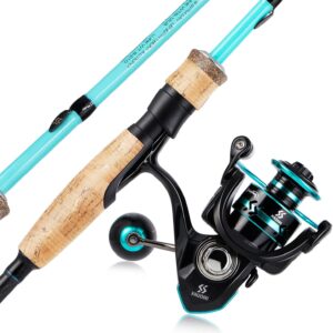 Sougayilang Fishing Rod and Reel Combo, Stainless Steel Guides Fishing Pole with Spinning Reel Combo for Saltwater and Freshwater