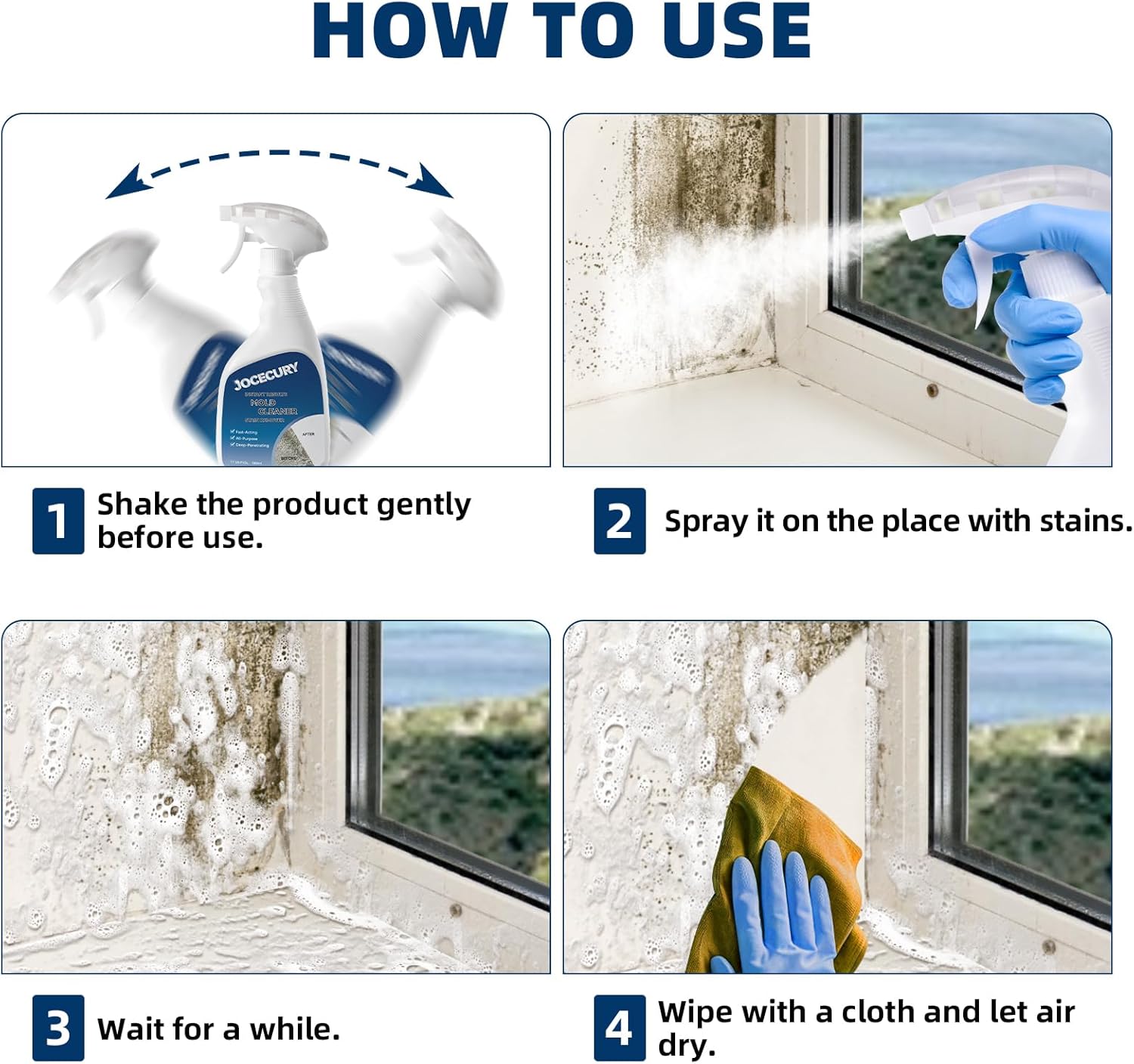 Jocecury 500ML Foaming Stain Remover Spray, Multi-Purpose Foam Cleaner for Bathroom, Kitchen & Hard Surfaces,Deep Penetrating Grout & Glass Stains Instantly - Image 6