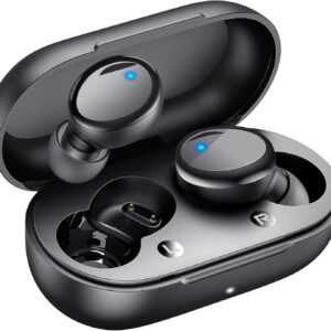 Lanteso True Wireless Bluetooth 5.3 Earbuds, 48H Playtime,Light Weight Headphones in Ear Buds Built in Mic Headset Premium Sound with Deep Bass,Clear Calls Earphones for Sports Workout Black