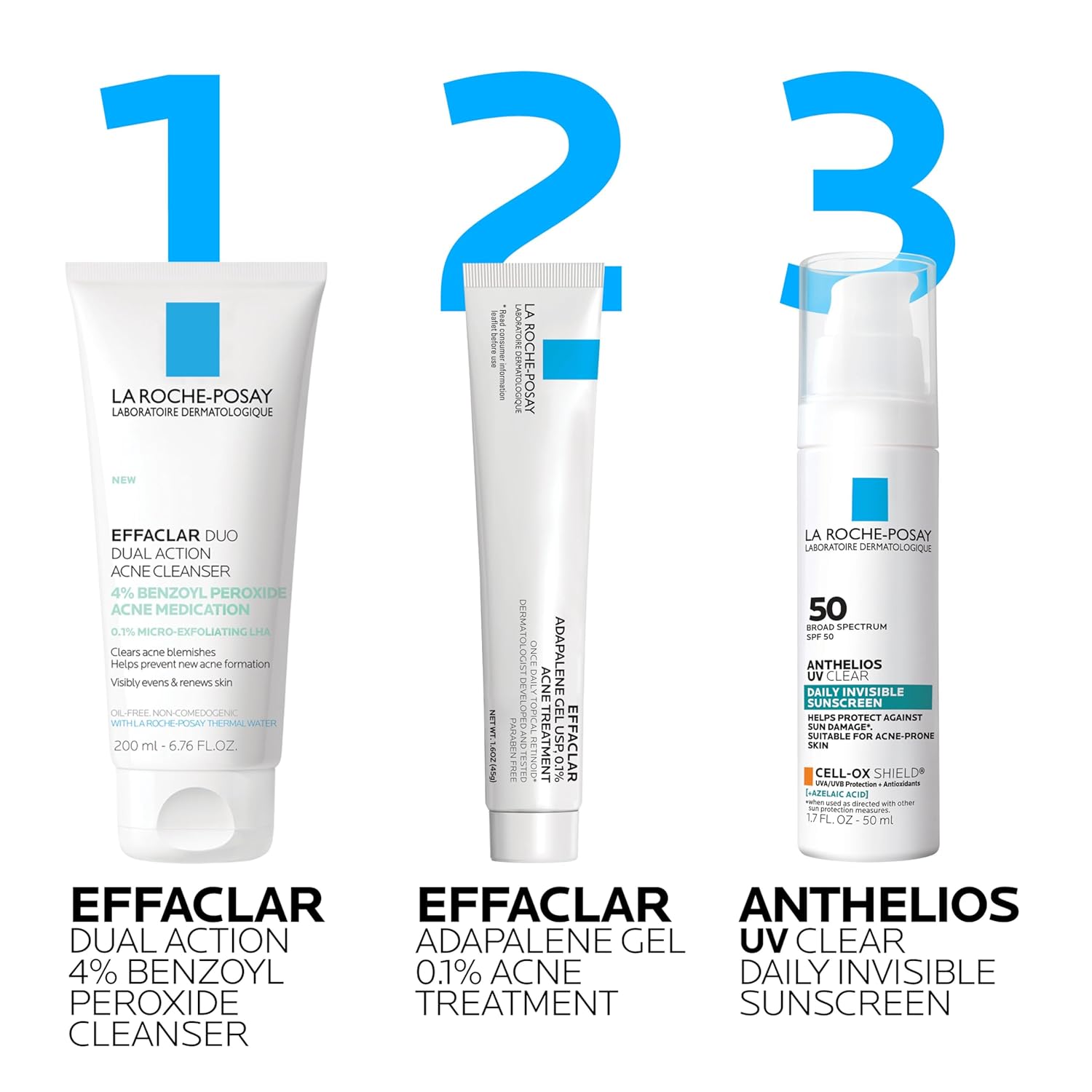 La Roche-Posay Effaclar Dual Acne Face Wash With 4% Benzoyl Peroxide & LHA Exfoliant, Acne Treatment Help Clear & Prevent Blemishes, Paraben Free & Oil Free Wash, 6.76 Fl Oz - Image 8