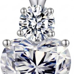 Valentines Day Gifts for Her Wife, 2-4 Carat Moissanite Necklace, 925 Sterling Silver Anniversary Birthday Gifts for Women, Jewelry Gift for Wife Girlfriend Mom