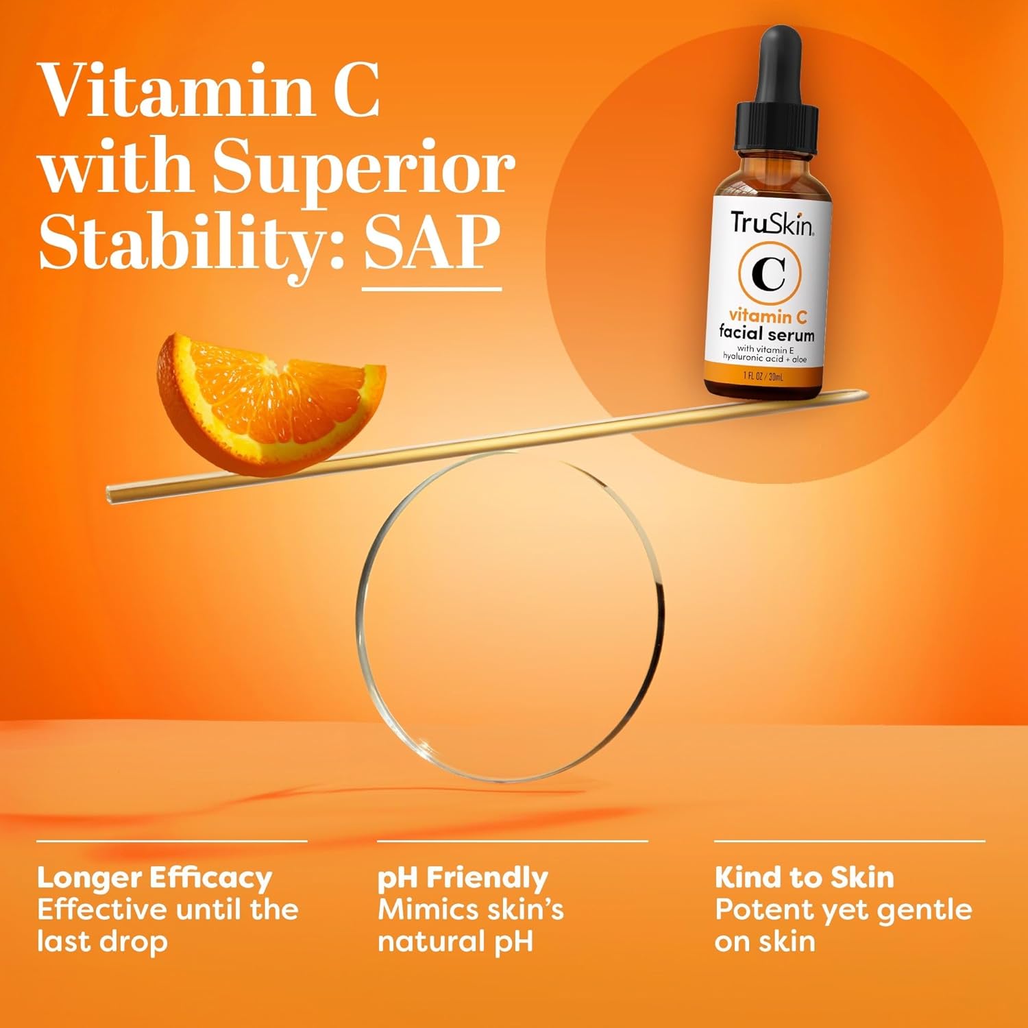 TruSkin Vitamin C Serum for Face – Anti Aging Face Serum with Hyaluronic Acid & Vitamin E – Brightening Formula for Improving Appearance of Dark Spots, Fine Lines & Wrinkles – All Skin Types, 1 fl oz - Image 4
