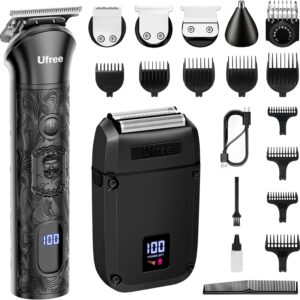 Ufree Beard Trimmer for Men, Foil Shaver Electric Razor, Shavers for Body Face Nose Ear, Cordless Hair Trimmer, Professional Hair Clippers, Mustache Grooming Kit Birthday Gifts for Men