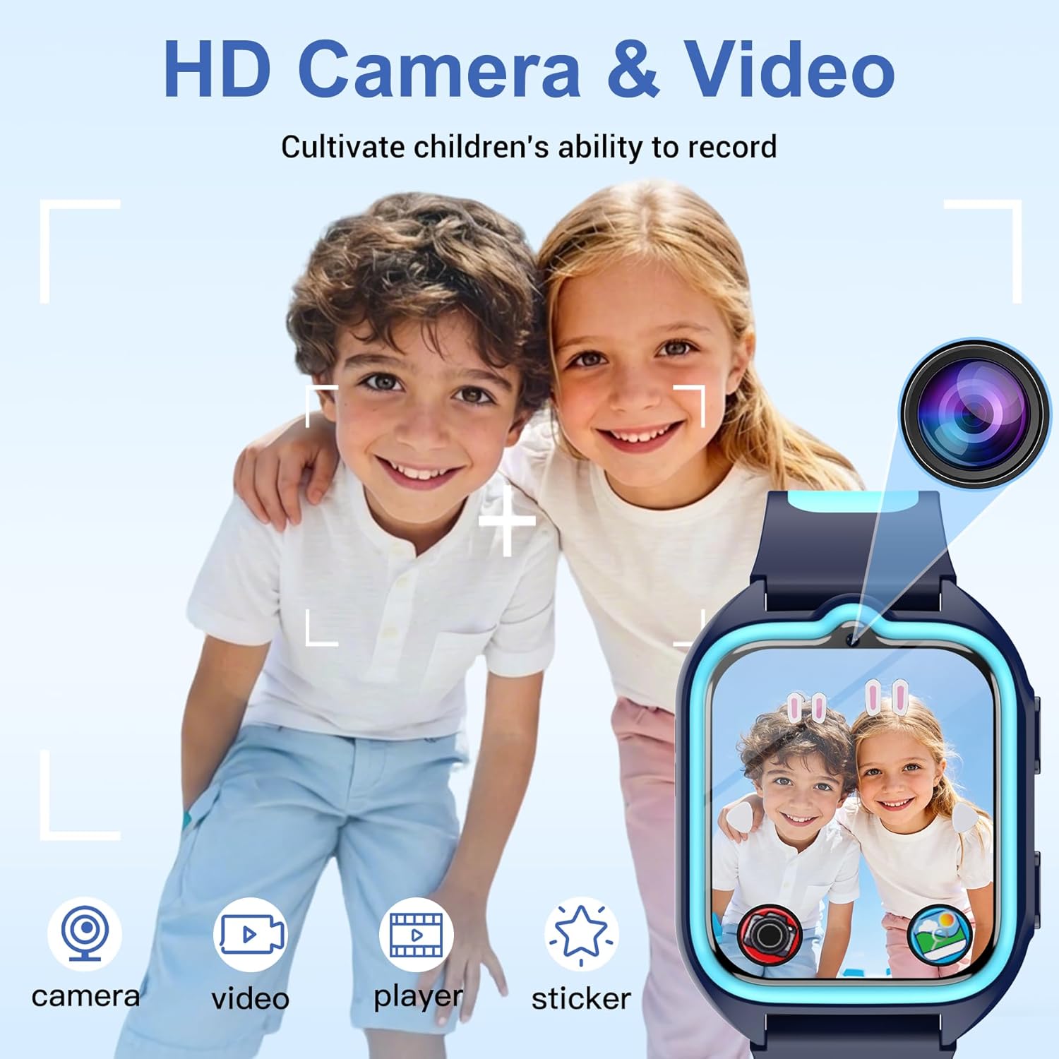 Smart Watch for Kids with Fitness Tracker Pedometer No Phone/App Needed, 1.75" Kid Digital Watch with IP68 Waterproof,Kids Smartwatch with Puzzle Games Sport Modes for Boys Girls Teens 5-16(Blue) - Image 3