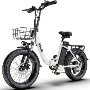 Electric Bike for Adults 20″ Fat Tire1300W Peak Motor 52V 13AH Removable Battery Max Range 35 Miles,28MPH,Folding EBike with Shimano 7 Speed and Adjustable Seat for Commute Mountain Snow