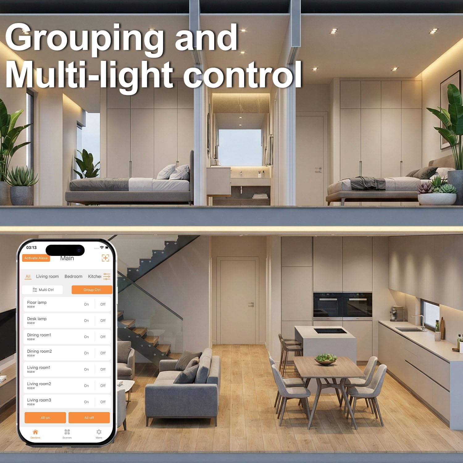 ILC BR30 Led Bulb, Alexa Flood Light Bulbs, Compatible with Alexa Required Echo Device, (Equivalent to 70W) Color Changing, Turnable 2700K-6000K Indoor(6 Packs) - Image 7