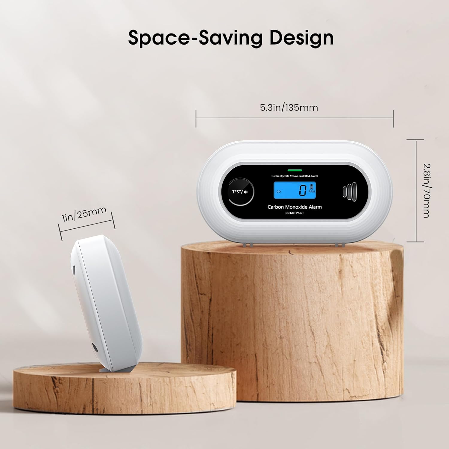 Carbon Monoxide Detector, Portable 10-Year Battery CO Alarm with Digital LCD Display, Battery Powered CO Detector for Home, Office and Travel - Image 6