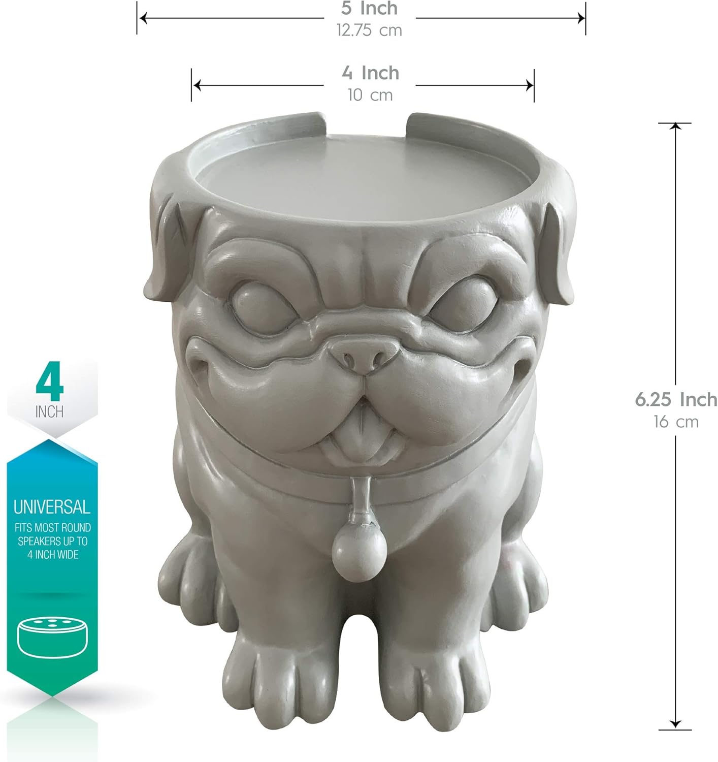 Dekodots Smart Speaker Table Stand (Dog) - Decorative Holder for Amazon Echo Dot or Google Home Mini - Portable Design, No Sound or Microphone Interference - Durable Poly-Resin - Image 3