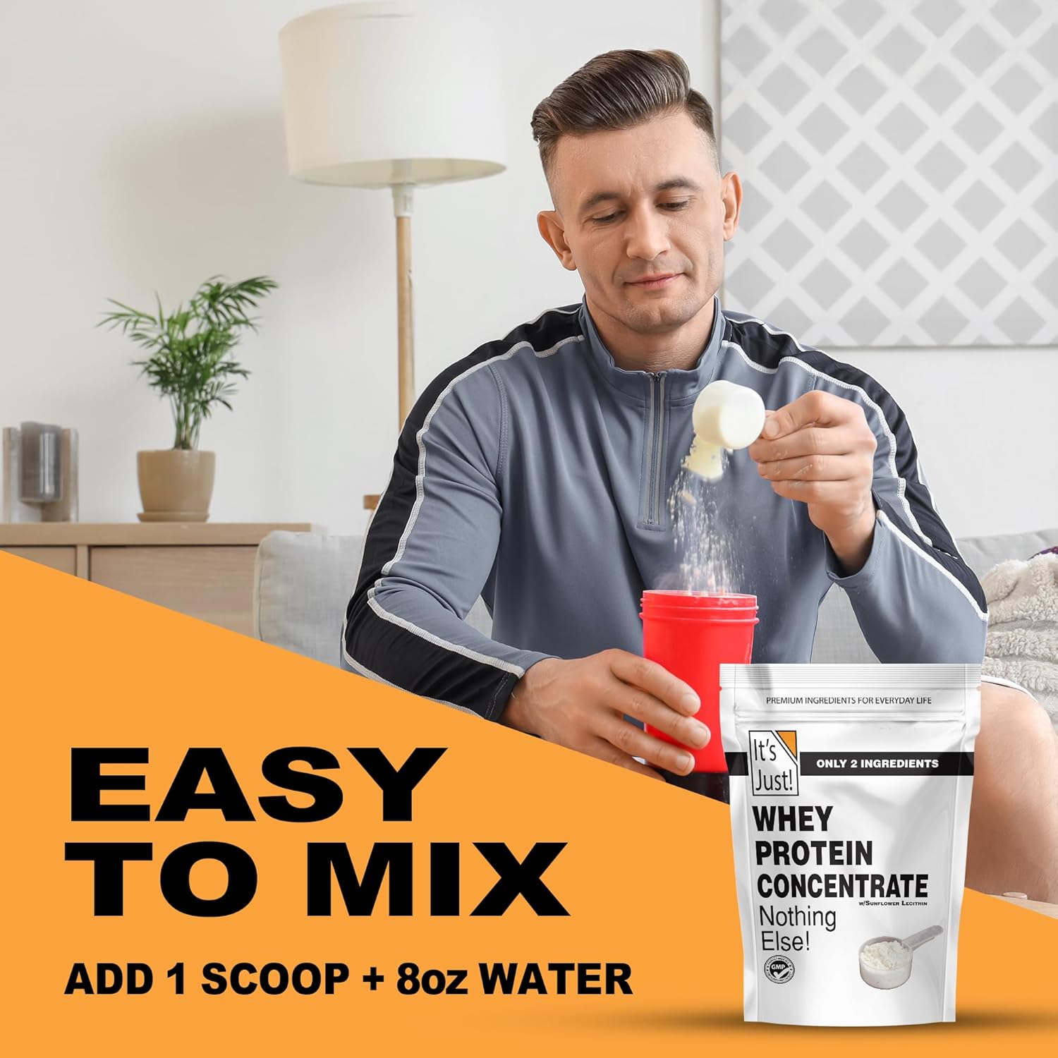 It's Just! - 100% Whey Protein Concentrate, GLP-1 Friendly, Made in USA, No RBST/rBGH Hormones, Premium WPC-80, No Added Flavors or Artificial Sweeteners (1.25 Pound, Unflavored) - Image 5