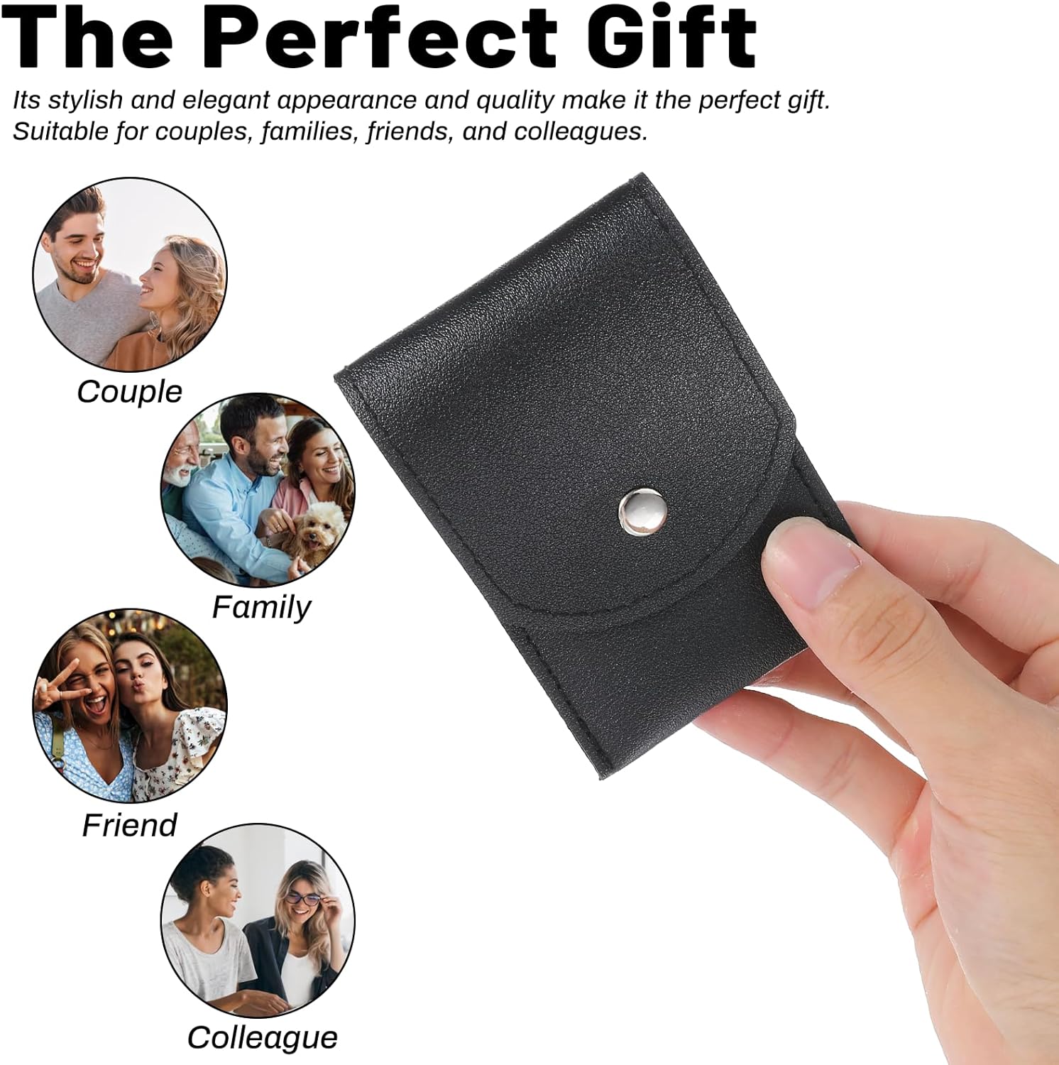 7 Pcs Travel Manicure Set Nail Clipper Set Gifts for Men & Women Fingernail Grooming Kit, Travel Clipper Kit with Nail Care Tools Beauty Scissors Tweezers PU Black Leather Pouch - Image 4