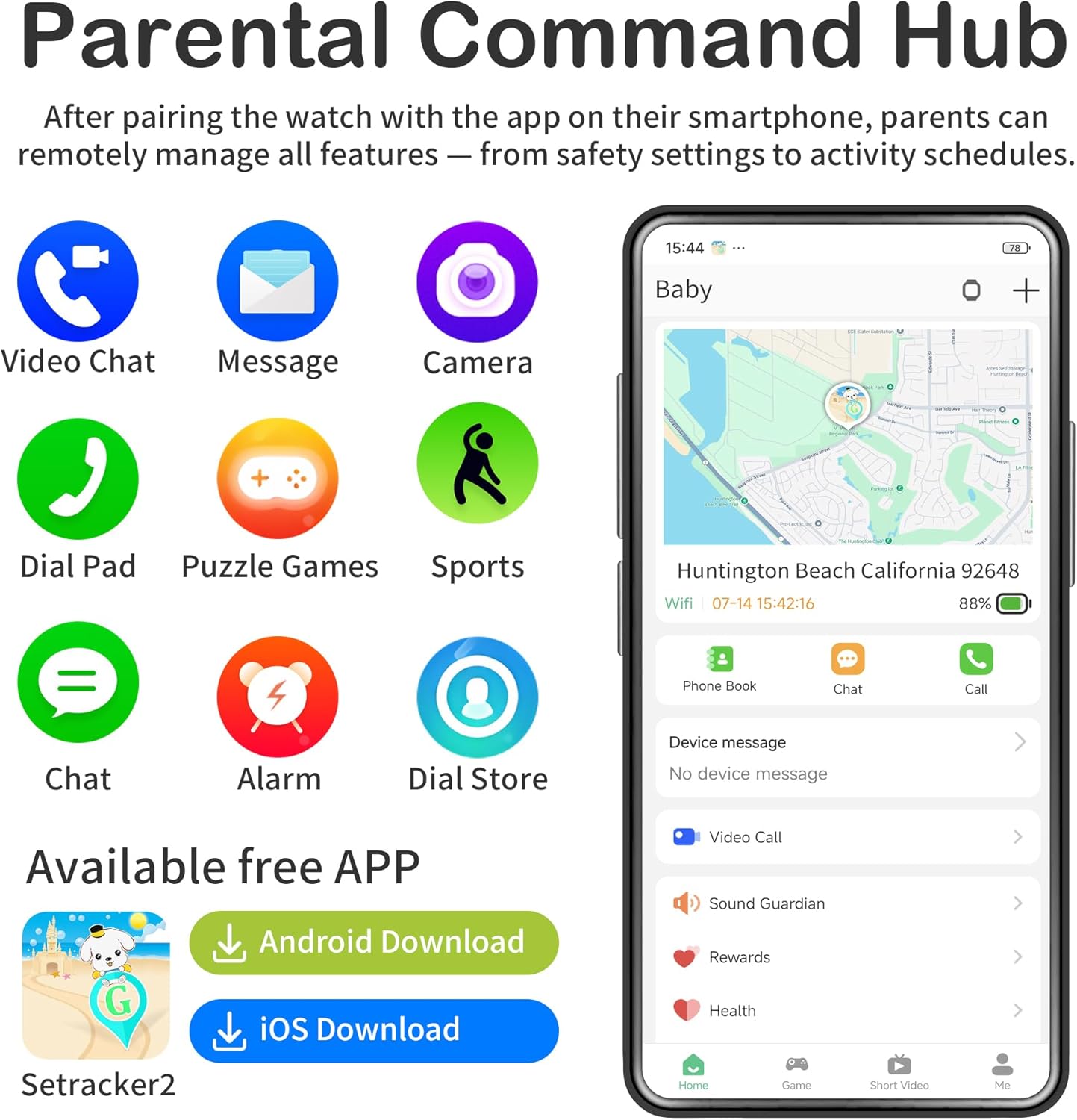 4G Kids Smart Watch with GPS Tracker Video Voice Calling Text Chat SOS Call, Waterproof Smartwatch Age 5-12, Wallpaper Store School Model Camera Pedometer Game Alarm Clock Stopwatch for Kid(Pink) - Image 7