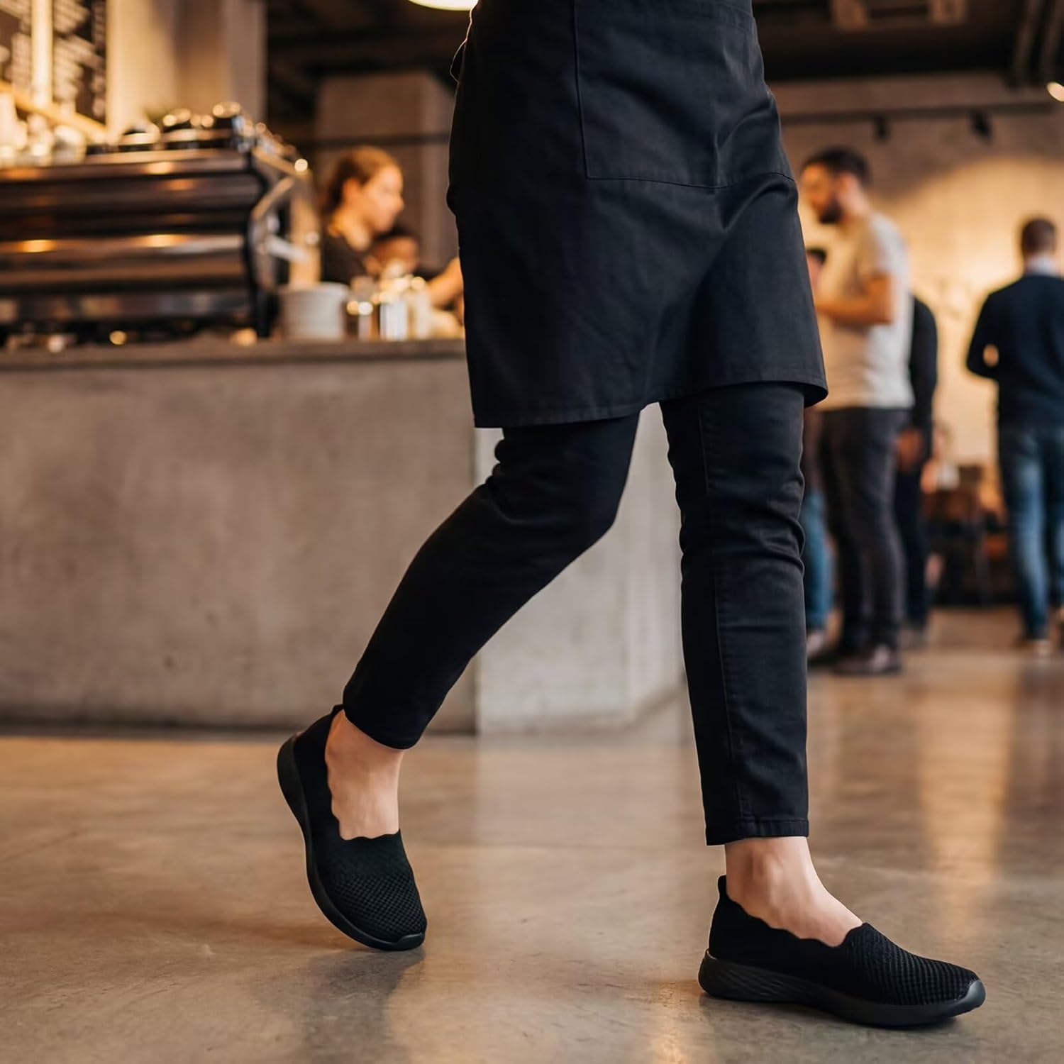 poemlady Women's Slip on Loafer Shoes - Mesh Casual Ballet Flat Nurse Walking Sneakers Knit Round Toe Casual Memory Foam Shoes - Image 2