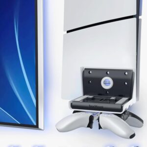 TotalMount Wall Mount for All PS5 Models – Bonus: Holds Two Controllers (Compatible with All PS5 Models Including Slim, Pro, and Original)