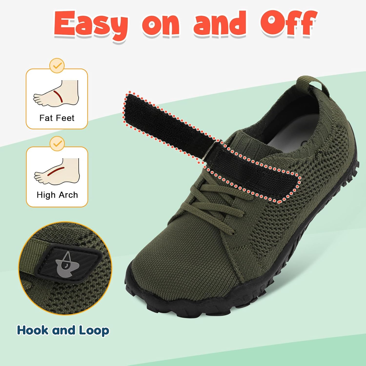 LeIsfIt Kids Girls Boys Shoes Wide Barefoot Shoes Kids Anti-Slip Sneakers Lightweight Hiking Sneakers for Toddler Little Big Kid - Image 4