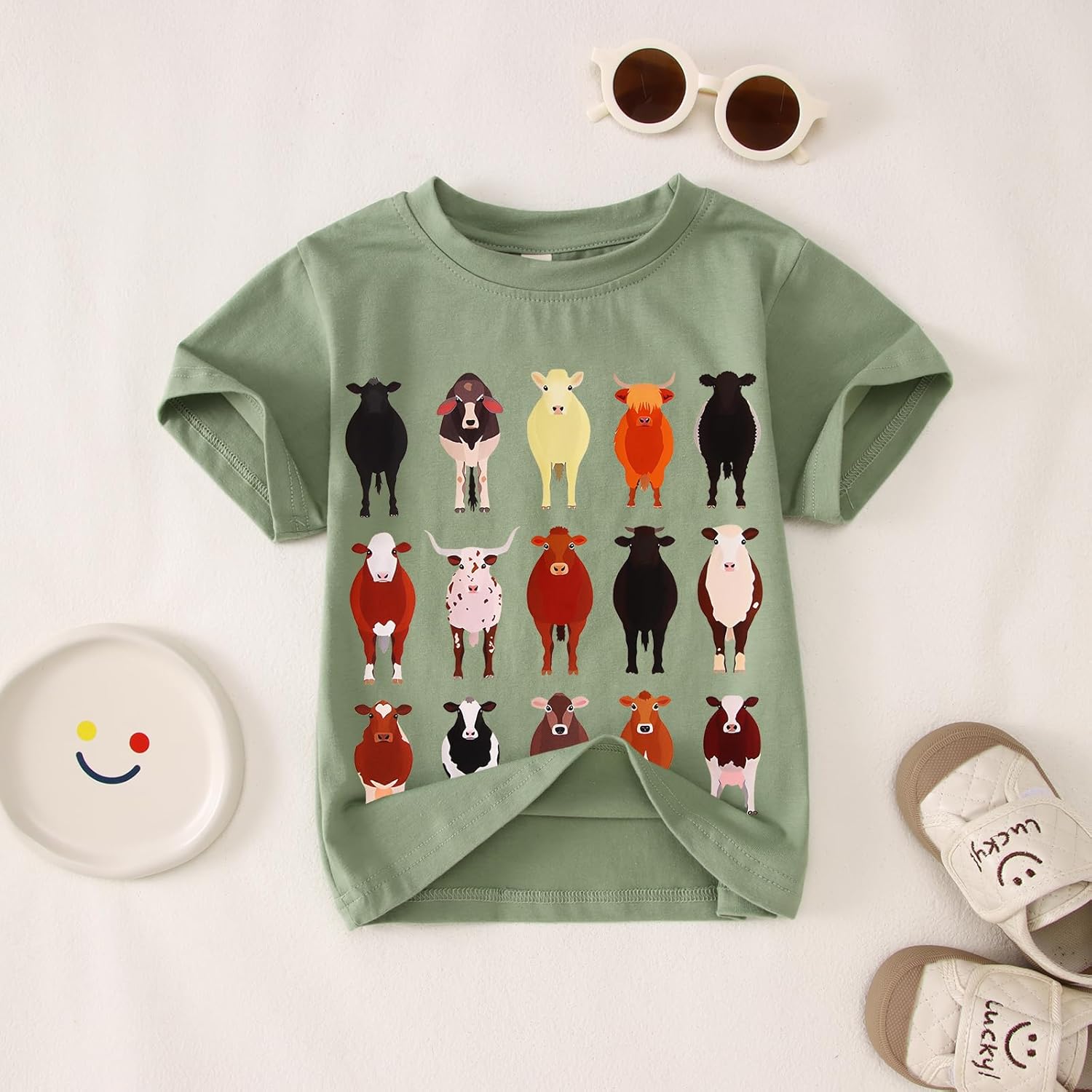 MODNTOGA Toddler Boy Cute Cow Graphic T-Shirt Kids Baby Funny Cow Print Farm Shirt Little Cowboy Short Sleeve Summer Tee Tops - Image 7