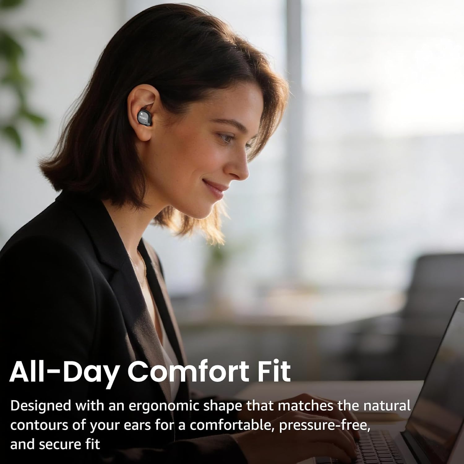 TOZO NC9 Hybrid Active Noise Cancelling Wireless Earbuds, 6 Mics ENC Clear Call, IPX8 Waterproof, in Ear Bluetooth 5.3 Headphones Stereo Bass Ear Buds 60H Playtime with LED Display 32 EQs via APP - Image 7