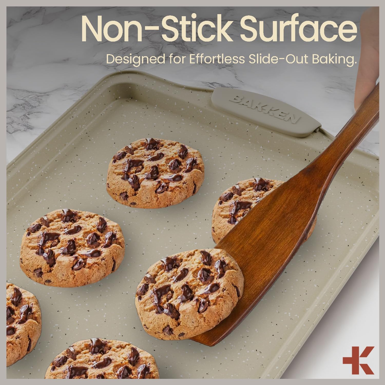 6-Piece Deluxe Nonstick Baking Pan Set - Professional Grade Carbon Steel Bakeware with White Marble Coating & Silicone Handles - Image 7