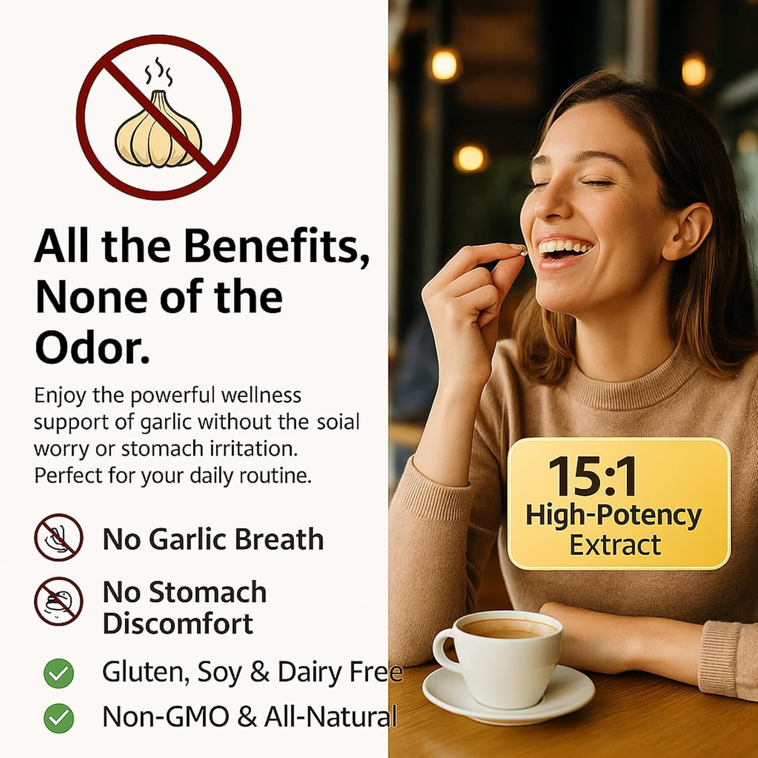 Elare Aged Garlic Extract – 300 Count 7500mg Odorless Organic Garlic Supplement for Heart & Immune Support – Vegetarian, Non-GMO, All-Natural Softgels, 2-Year Matured for Antioxidant Wellness (1) - Image 4