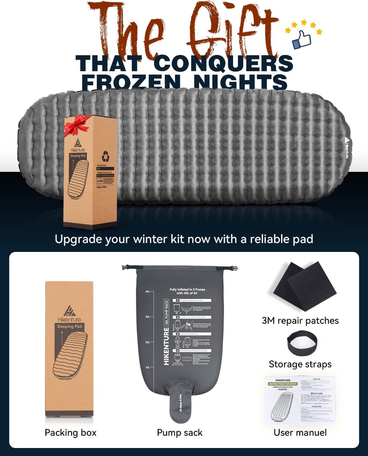 Hikenture Camping Sleeping Pad with 6.2 R-Value, Ultralight Camping Mattress for All Season, Compact & Insulated Sleeping Mat for Backpacking,Hiking,Outdoor - Image 7