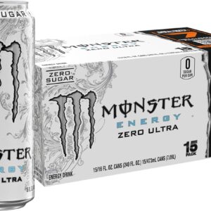 Monster Energy Zero Ultra, Sugar Free Energy Drink, 16 Ounce | Pack of 15