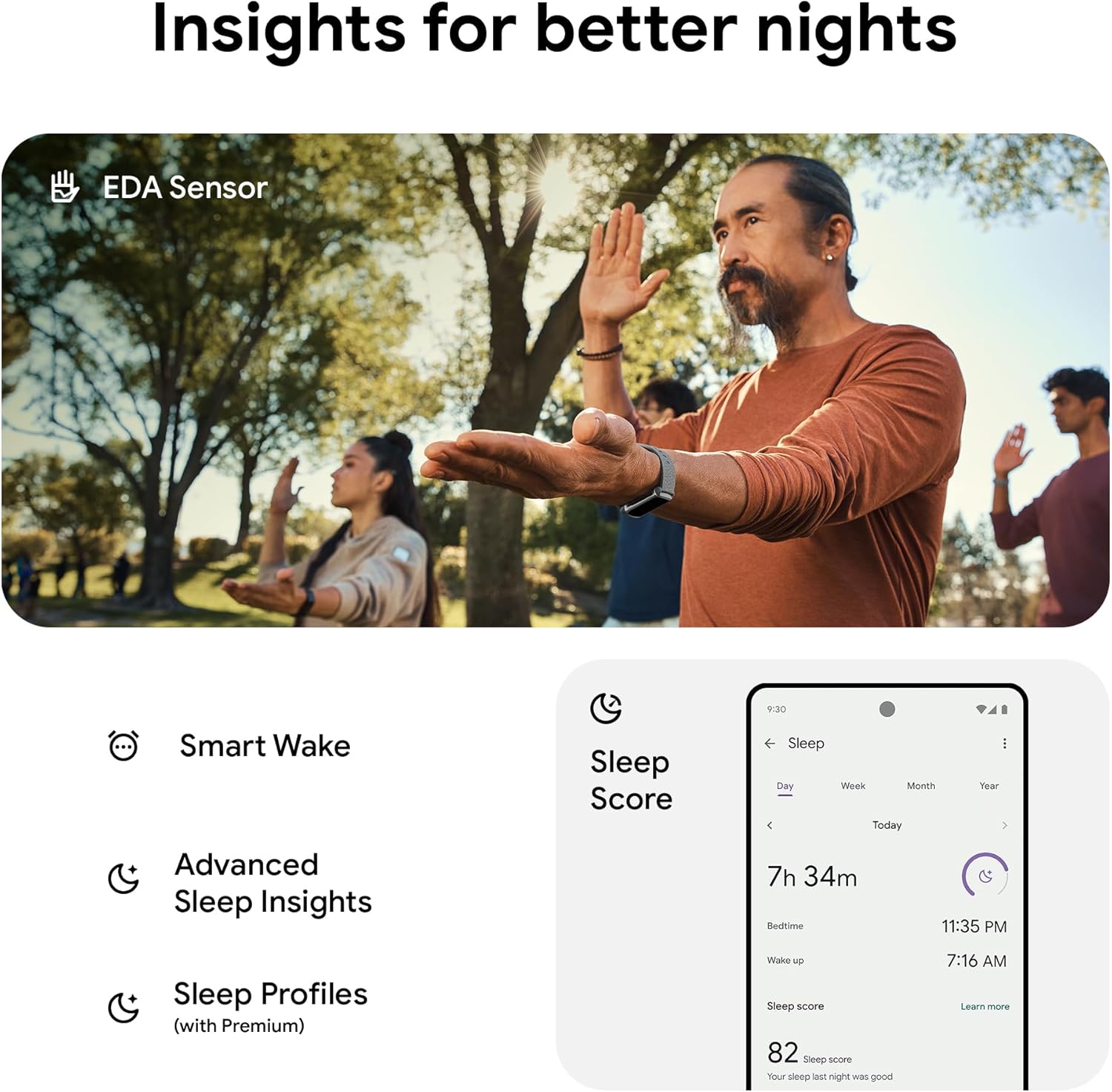 Fitbit Charge 6 Fitness Tracker with Google apps, Heart Rate on Exercise Equipment, 6-Months Premium Membership Included, GPS, Health Tools and More, Gold/Coral, One Size (S & L Bands Included) - Image 7