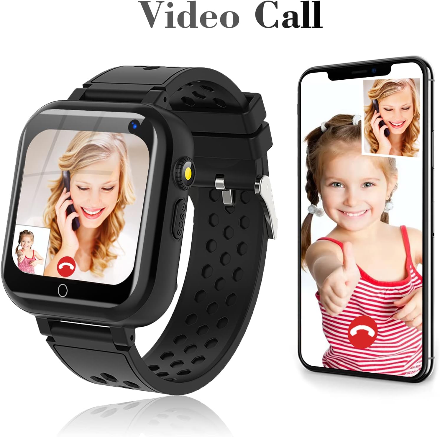 Smart Watch for Kids, 4G Kids Phone Smartwatch with GPS Tracker, WiFi SMS, Call, Voice Video Chat, Bluetooth, Audio Recording, Alarm, Pedometer, Wrist Watch for 4-16 Boys Girls Birthday Gifts - Image 2