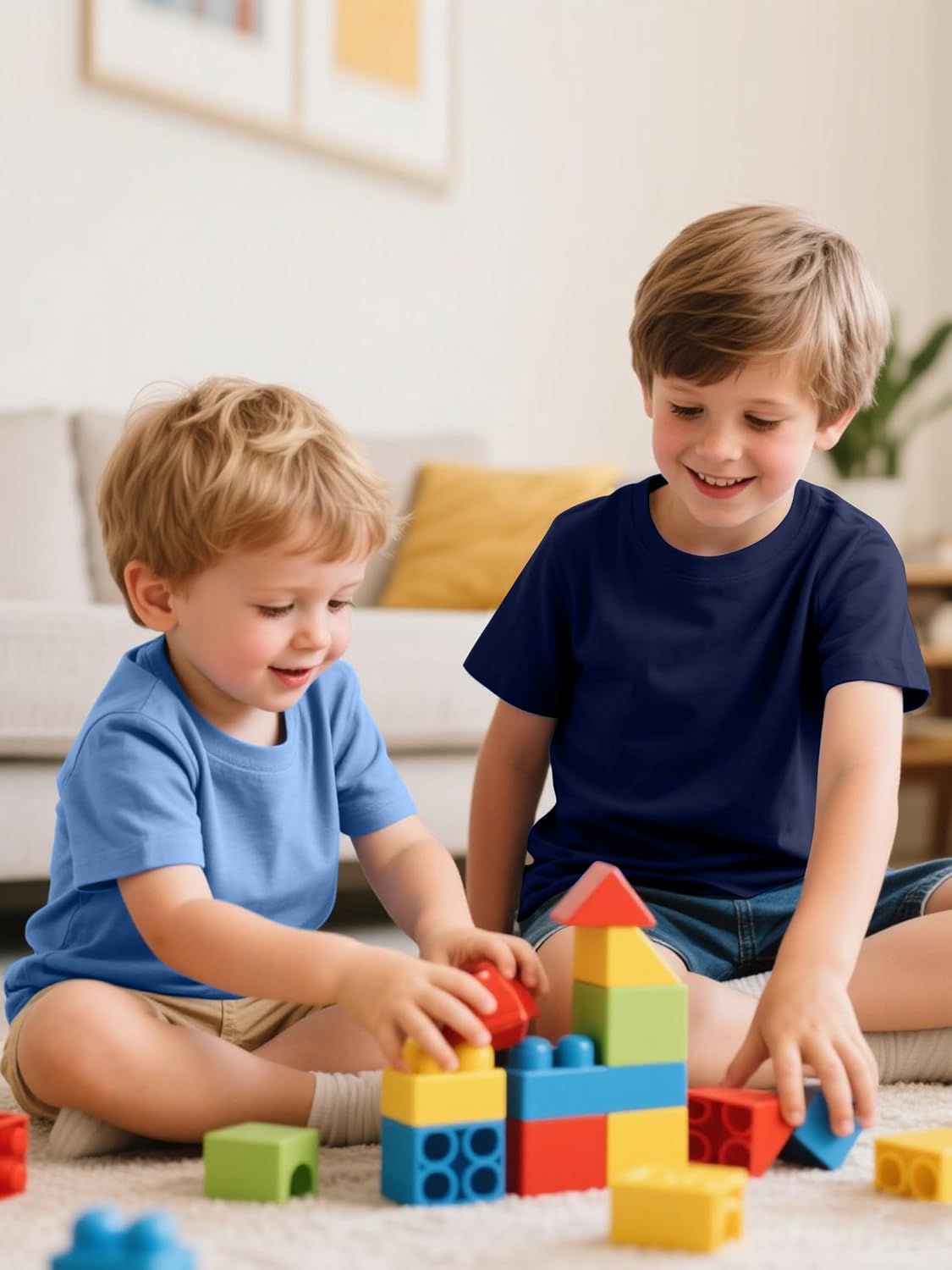 Poroka 5 Pack Boy Shirts Toddler Short Sleeve Cotton T-Shirt Cloth Summer Crew Neck Tops for Kids - Image 3