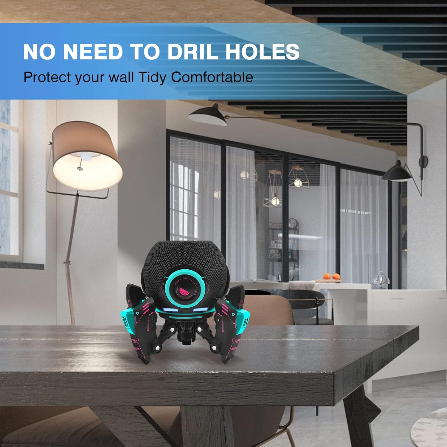 Echo Dot Stand,Table Stand Decorative Holder for Echo Dot (4th & 5th Generations) or Homepod Mini,Bracket can be Adjusted arbitrarily Posture (Black) - Image 7