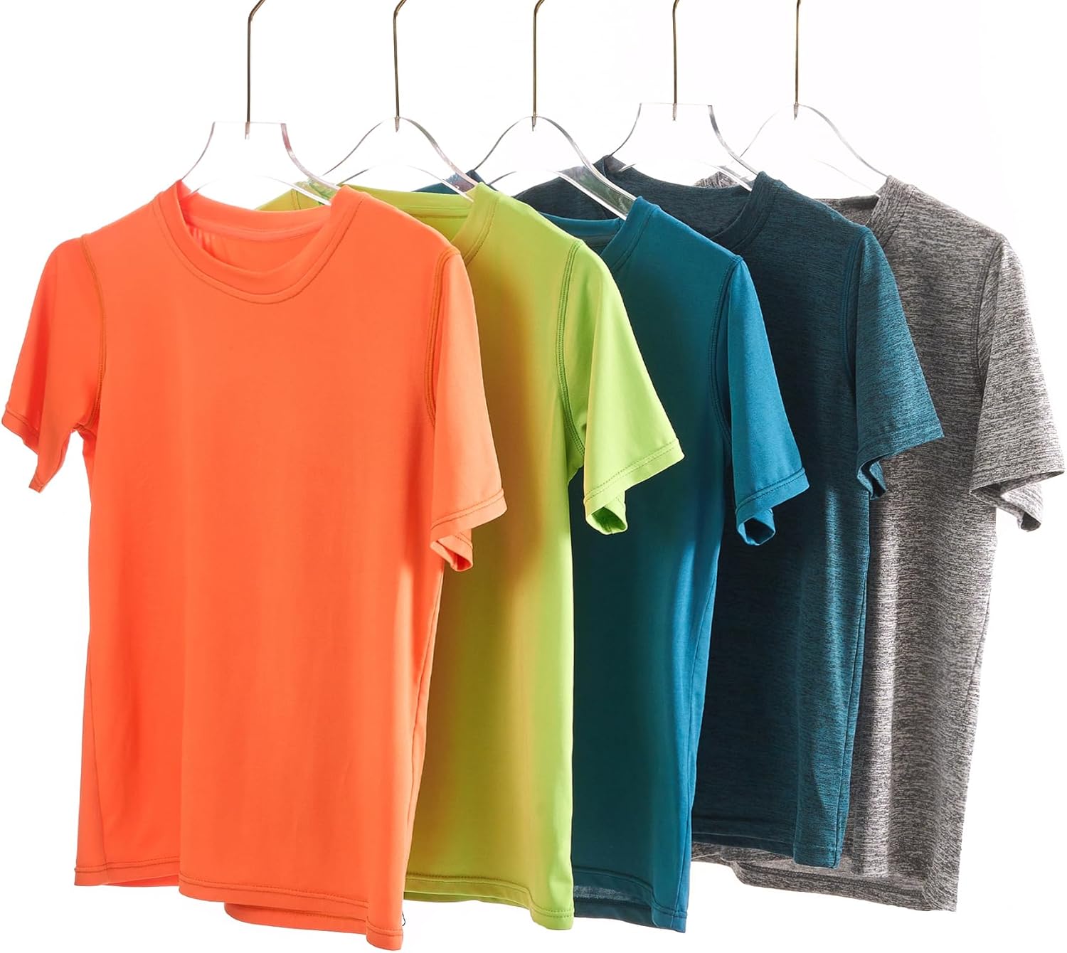 5 Pack Youth Quick-Drying T-Shirt Moisture Wicking Athletic Short Sleeve Tees for Boys & Girls - Image 7