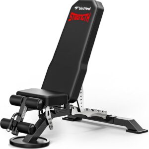 Commercial Adjustable Weight Bench, 1800LBS Heavy Duty Workout Bench for Home Gym Strength Training, Removable Leg Holder for Flat/Incline/Decline Sit Up & Full Body Workout