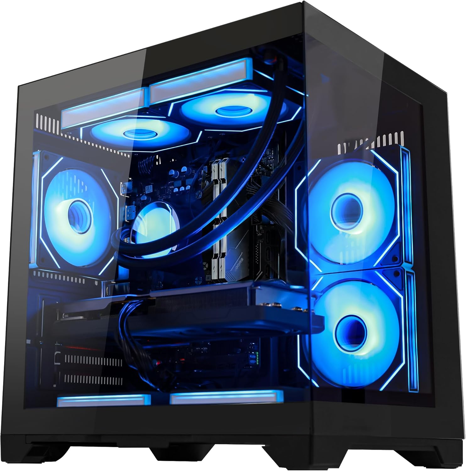 RTX 5070 12GB Gaming PC Desktop - AMD Ryzen 7 5700X 3.4 GHz, 32GB DDR4 RAM, 1TB PCIe SSD, WiFi + BT, Windows 11 -RGB Prebuilt Computer-Black - Image 3