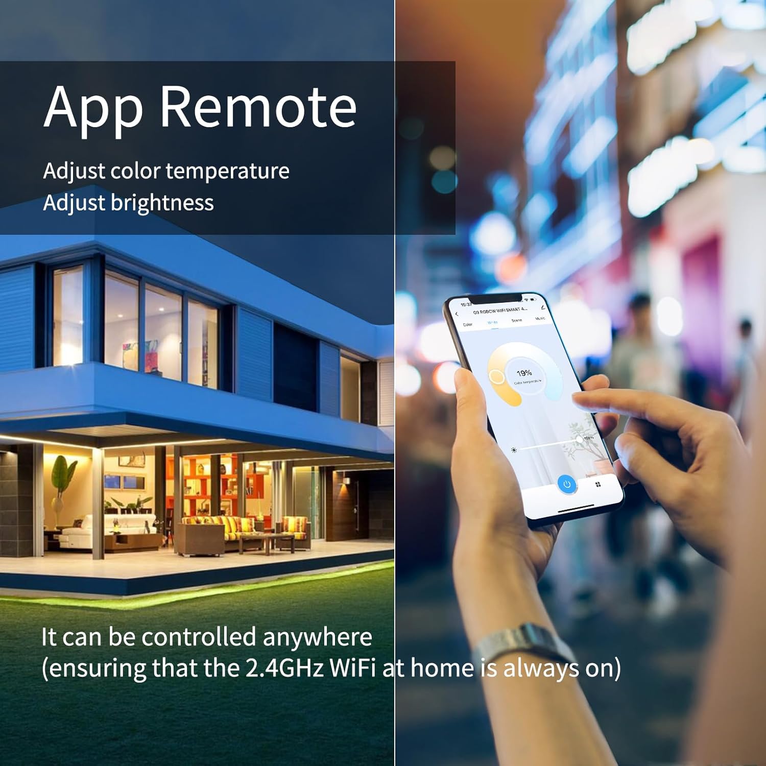 I-SHUNFA Wi-Fi RGBCW Smart G9 LED Bulbs,Compatible with Alexa/Google Home,Multicolour Dimmable,2700K-6500K,AC 120V 4W,400LM Brightness Adjustable 1%-100%,with Musical Rhythm LED Light Bulb,3 Pack - Image 8