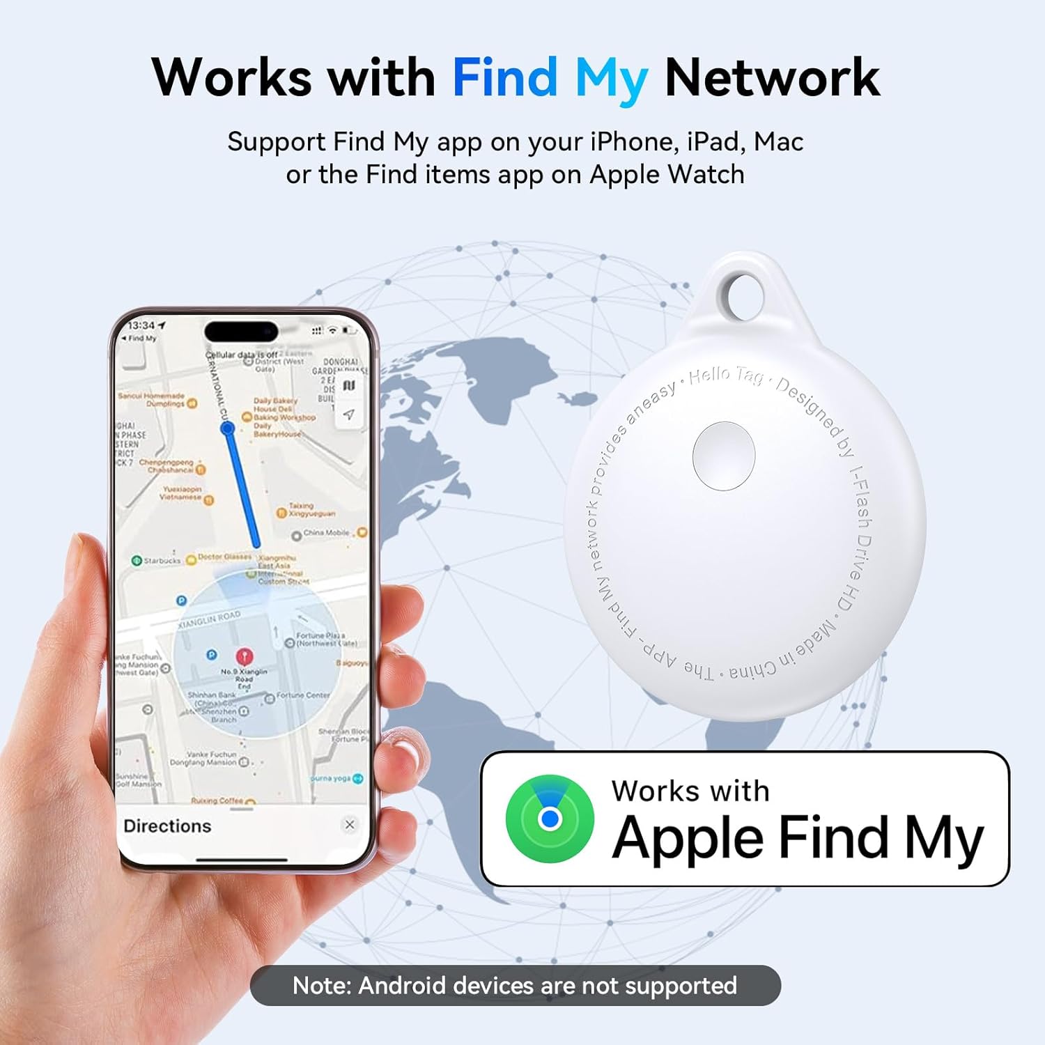 Smart Tags-4 Pack, Smart Bluetooth Tracker Work with Apple Find My, Key Finders and Find My Tracker, Game Changer Waterproof Smart Tag with Key Ring Tracker Tag for Keys/Luggage/Wallet - Image 2