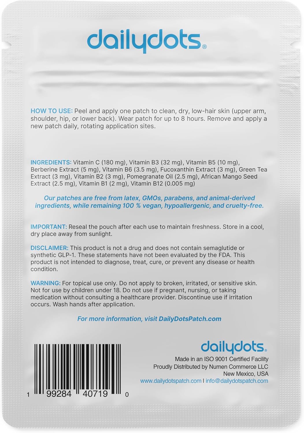 GLP-1 Patches | 60 Clear Patches | Advanced Berberine, Pomegranate & Cinnamon Formula | Plant-Based Time Release Patch for Men & Women - Image 8