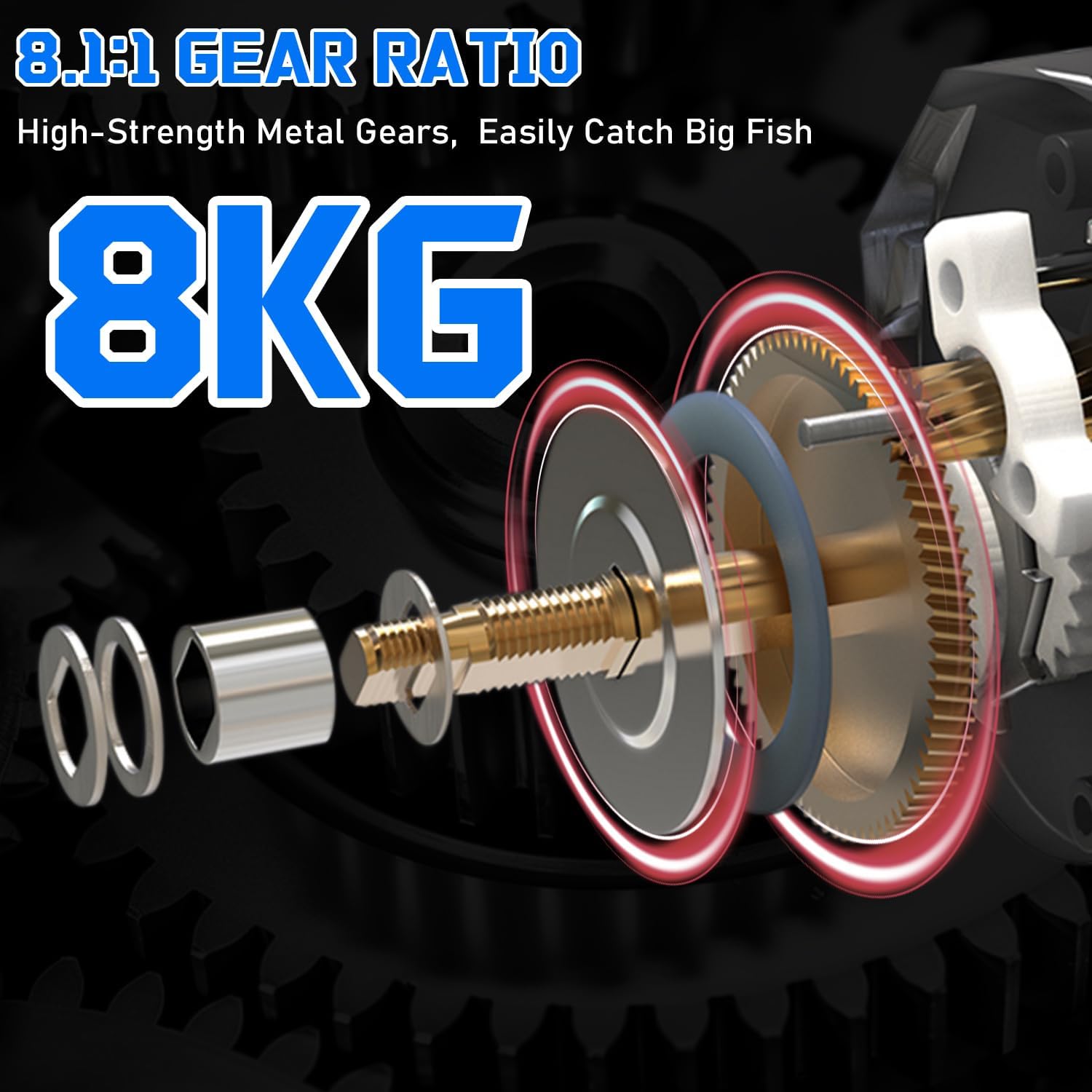 Sougayilang Spinning & Baitcaster Fishing Rod and Reel Combo,IM7 Graphite 2Pc Blanks, Stainless Steel Guides with Ceramic Rings, SuperPolymer Handle with Split Design,“S” Style Hook Keeper - Image 5