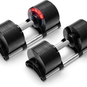 NUOBELL Adjustable Dumbbells 5-80 lbs: Replace 16 Sets, Ideal for Home Gym Weight Bench & Press