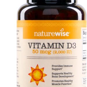 NatureWise Vitamin D3 2000iu (50 mcg) 30-Day Supply for Immune Support, Healthy Muscle Function, and Bone Health – Non-GMO, Gluten Free in Organic Extra Virgin Olive Oil, (Mini Softgel), 30 Count