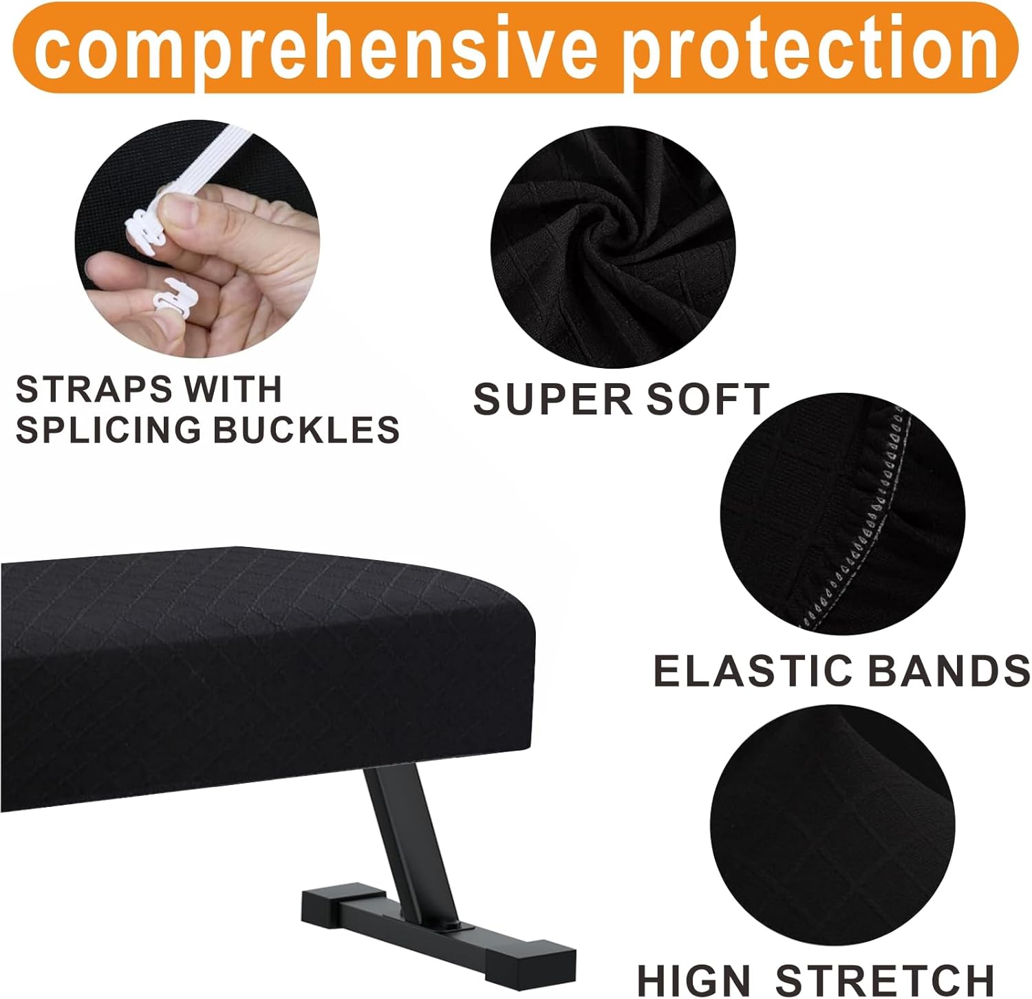 Weight Bench Cover, Workout Bench Cover, Gym Bench Cover, Protection for Adjustable Flat Weight Exercise Fitness Bench, Sit-up Board - Dustproof, Anti-Slip & Machine Washable.(Cover only) - Image 6