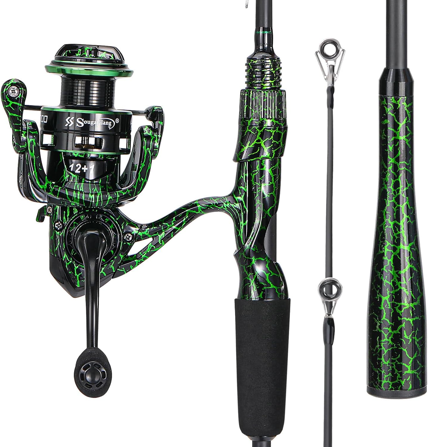 Sougayilang Casting Fishing Rod Combos, IM6 Graphite 2Pc Blanks, Anti-Reverse Baitcasting Reel, Stainless Steel Guides - Image 2