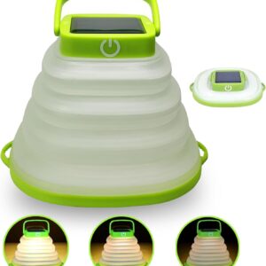 Solar Camping Lanterns-Collapsible Camping Essentials,IP65 Solar Lights Outdoor Waterproof,USB Portable Camping Hanging Lamp for Backpacking Gear,Emergency,Tent,Travel,Hiking